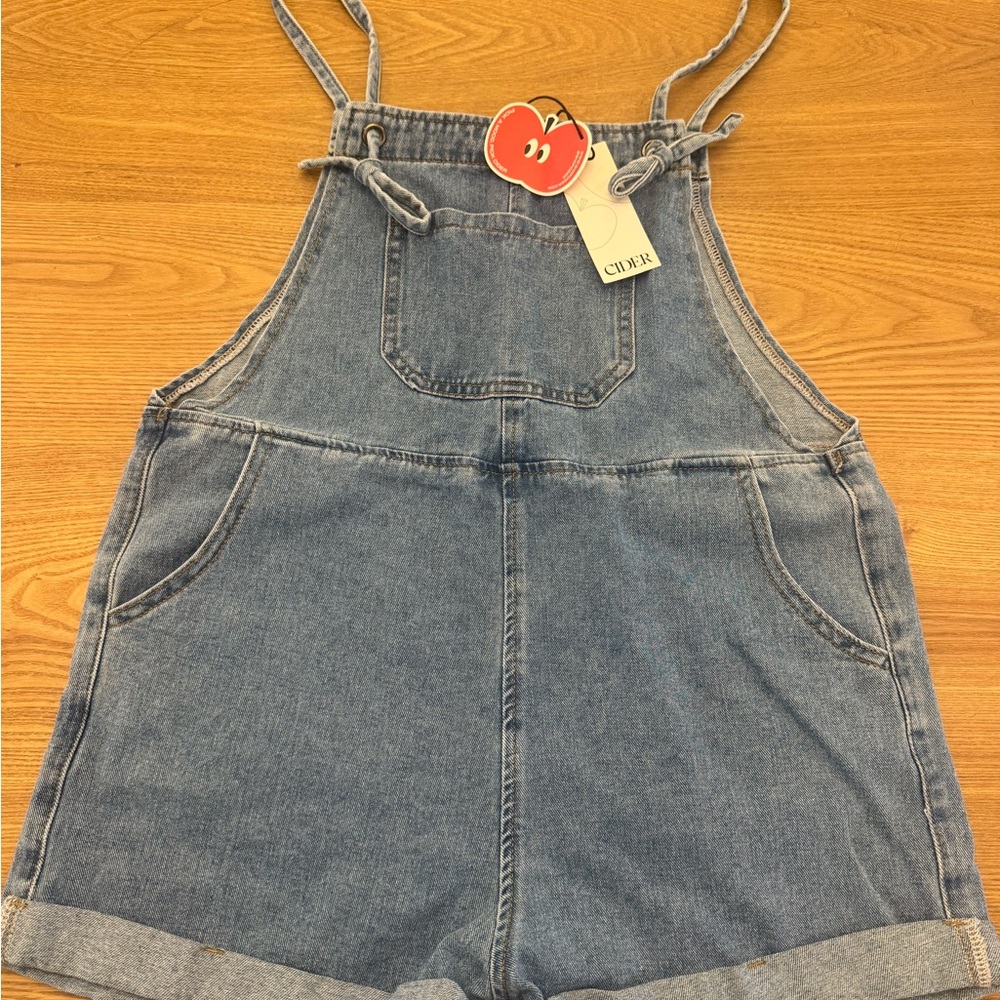 Adult Jean overall shorts- CIDER
New with tags